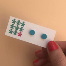 Load image into Gallery viewer, Nine Angels Turquoise clay mini-circle earrings