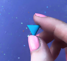 Load image into Gallery viewer, Nine Angels Turquoise triangle earrings