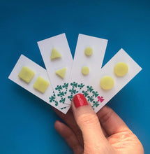 Load image into Gallery viewer, Nine Angels Yellow pastel square earrings