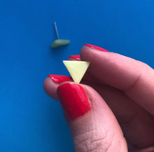 Load image into Gallery viewer, Nine Angels Yellow pastel triangle earrings