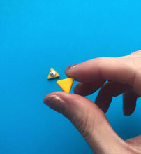 Load image into Gallery viewer, Nine Angels Yellow triangle clay studs