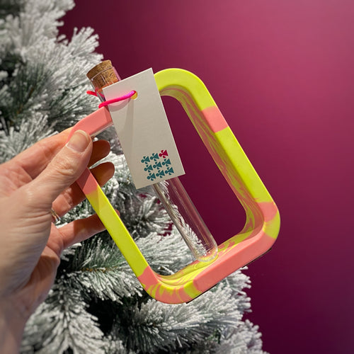 Neon rectangle test tube vase