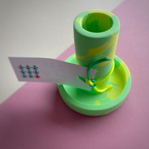 Green candle holder set of 3