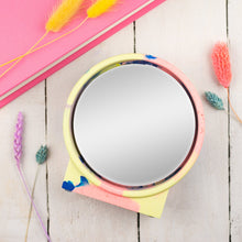 Load image into Gallery viewer, Seconds -  Neon and Blue Marbled Jesmonite Mirror