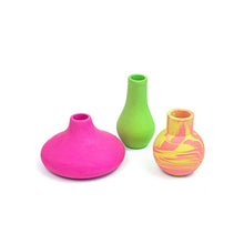 Load image into Gallery viewer, Neon Jesmonite mini vase set of 4