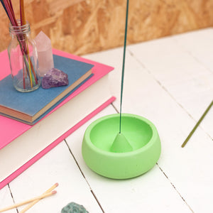 Seconds - Neon green Jesmonite incense holder