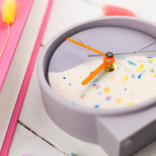 Load image into Gallery viewer, Lilac Terrazzo Jesmonite Clock