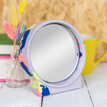 Load image into Gallery viewer, Lilac and Neon Marbled Jesmonite Mirror