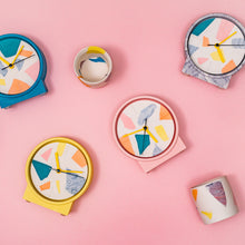 Load image into Gallery viewer, Broken Pieces Clock - pink stand