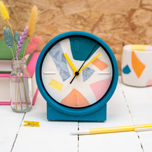 Load image into Gallery viewer, Broken Pieces Clock - teal stand