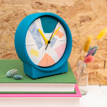 Load image into Gallery viewer, Broken Pieces Clock - teal stand