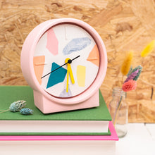 Load image into Gallery viewer, Broken Pieces Clock - pink stand
