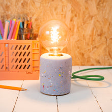 Load image into Gallery viewer, Jesmonite lilac terrazzo design lamp