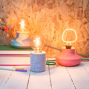 Jesmonite lilac terrazzo design lamp