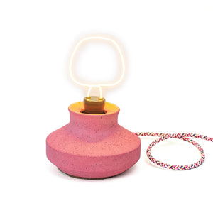 Jesmonite pastel pink granite effect lamp