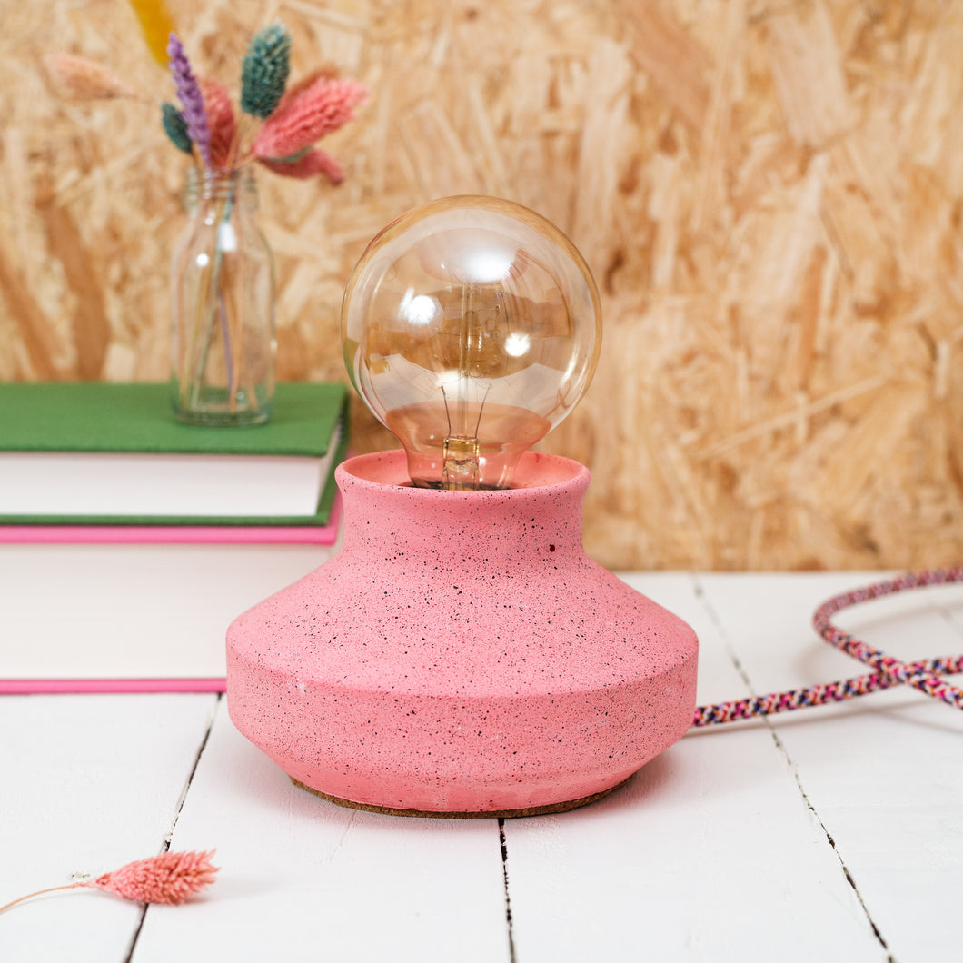 Jesmonite pastel pink granite effect lamp