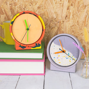 Orange, Yellow & Green Marbled Jesmonite Clock