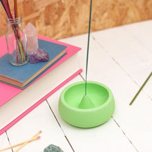 Load image into Gallery viewer, Neon green Jesmonite incense holder