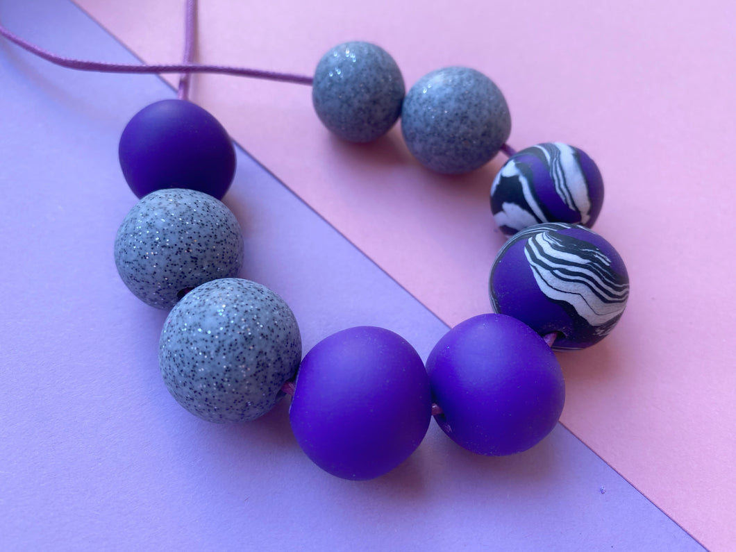 Deep purple zero waste necklace