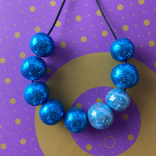 Load image into Gallery viewer, Electric blue glitter sparkly necklace