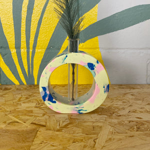 Colourful jesmonite propagation vase