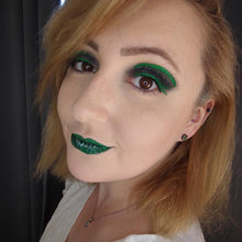 Load image into Gallery viewer, Mermaid green glittery stud earrings