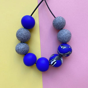 Cobalt blue zero waste necklace