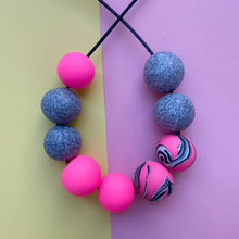 Load image into Gallery viewer, Neon pink zero waste necklace