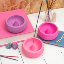 Load image into Gallery viewer, Neon pink Jesmonite incense holder