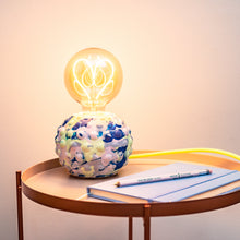 Load image into Gallery viewer, Jesmonite blue &amp; neon marbled bubble design lamp