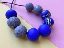 Load image into Gallery viewer, Cobalt blue zero waste necklace