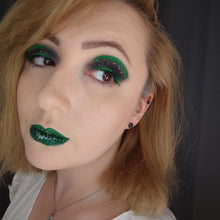 Load image into Gallery viewer, Mermaid green glittery stud earrings
