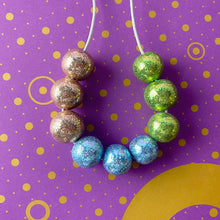 Load image into Gallery viewer, Blue, gold &amp; green glitter sparkly necklace