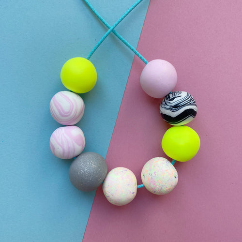 Neon, multicoloured necklace