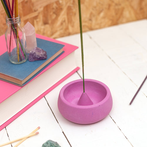 Violet Jesmonite incense holder