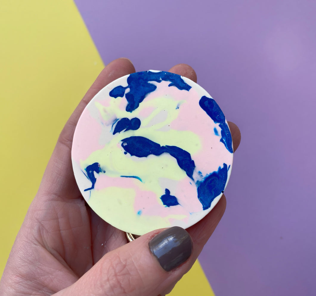 Jesmonite circle brooch