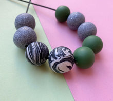 Load image into Gallery viewer, Khaki green zero waste necklace