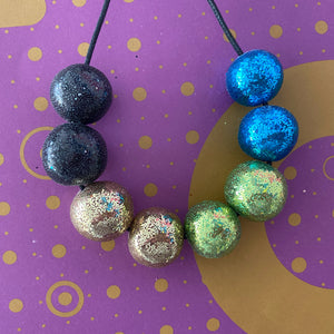 Colour block glitter sparkly necklace
