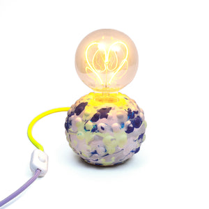 Jesmonite blue & neon marbled bubble design lamp