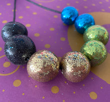 Load image into Gallery viewer, Colour block glitter sparkly necklace