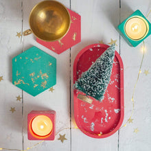 Load image into Gallery viewer, Nine Angels Colourful gold leaf jesmonite coaster set of 4