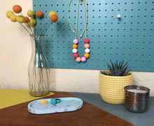 Load image into Gallery viewer, Nine Angels Colourful summer clay bead necklace, peach, pink, coral &amp; yellow