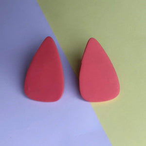 Nine Angels Coral giant triangle stud earrings