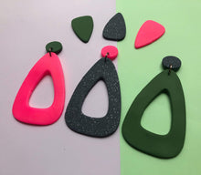 Load image into Gallery viewer, Nine Angels Giant neon pink triangle studs
