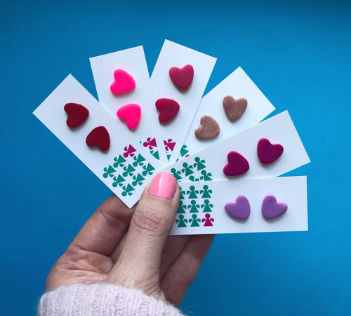 Nine Angels Heart stud earrings