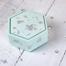 Load image into Gallery viewer, Nine Angels Hexagonal jesmonite trinket box, pastel green with lid