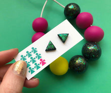 Load image into Gallery viewer, Nine Angels Hot pink, neon yellow and glitter necklace