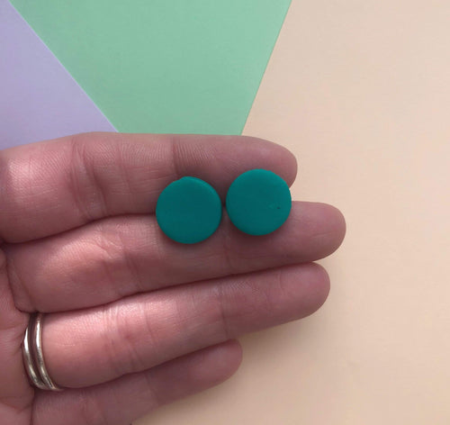 Nine Angels Jade green circle earrings
