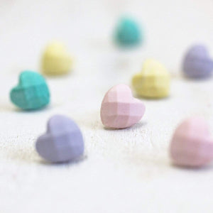 Nine Angels Jesmonite geometric heart stud earrings