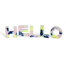 Load image into Gallery viewer, Nine Angels Jesmonite letters &amp; numbers, marbled neon tie-dye design